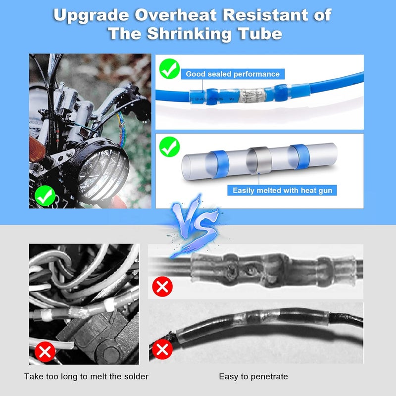 Kuject Heat Shrink Solder Seal Wire Connectors Kit 1000PCS, Waterproof Butt Connector Heat Shrink Electrical Terminals, Insulated Solderless Wiring Splice Connectors for Marine Automotive Boat Truck - Image 3
